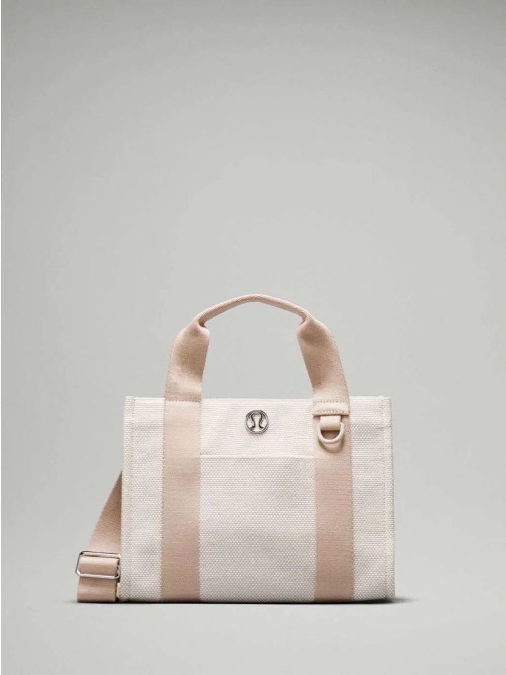 Lululemon Two-Tone Canvas Mini Tote Bag 4.5L in Mojave Tan / Light Ivory NWT